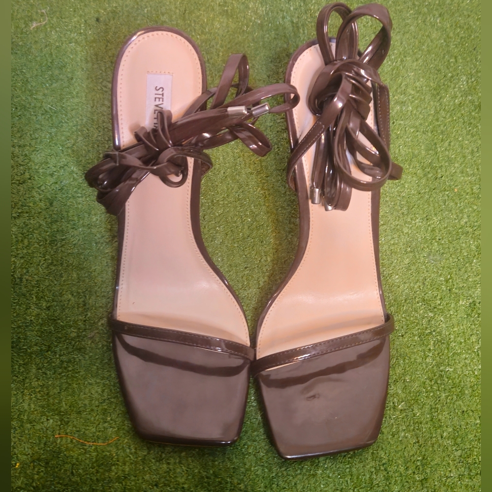 Steve Madden Brown Patent Leather Lace Up Heels Size 11